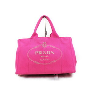 PRADA CANAPA FUXIA Handbag Tote Bag Shoulder Shocking Pink Canvas